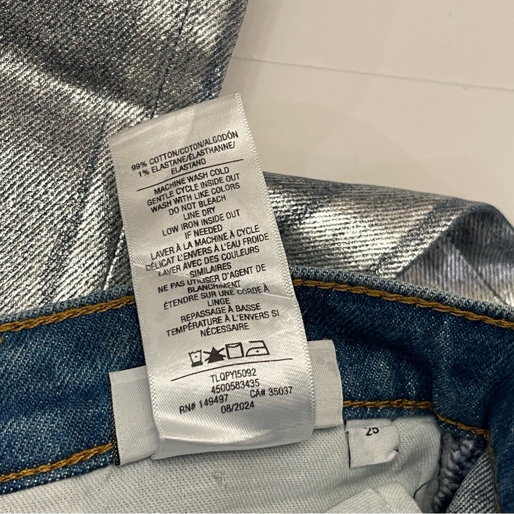 Joe's Jeans Metallic Blue Wide-Leg Flare Jeans - Picture 14 of 14